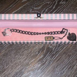 Y2k Vintage Juicy couture large engagement ring and heart charm bracelet NIB